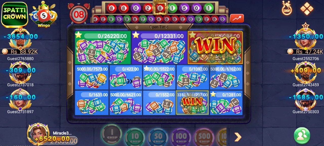 Wingo color prediction game Teen Patti Crown